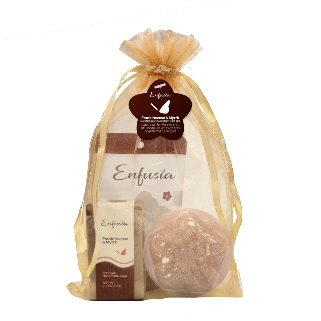 Salt, Soap, & Mini Gift Set - Frankincense & Myrrh Enfusia