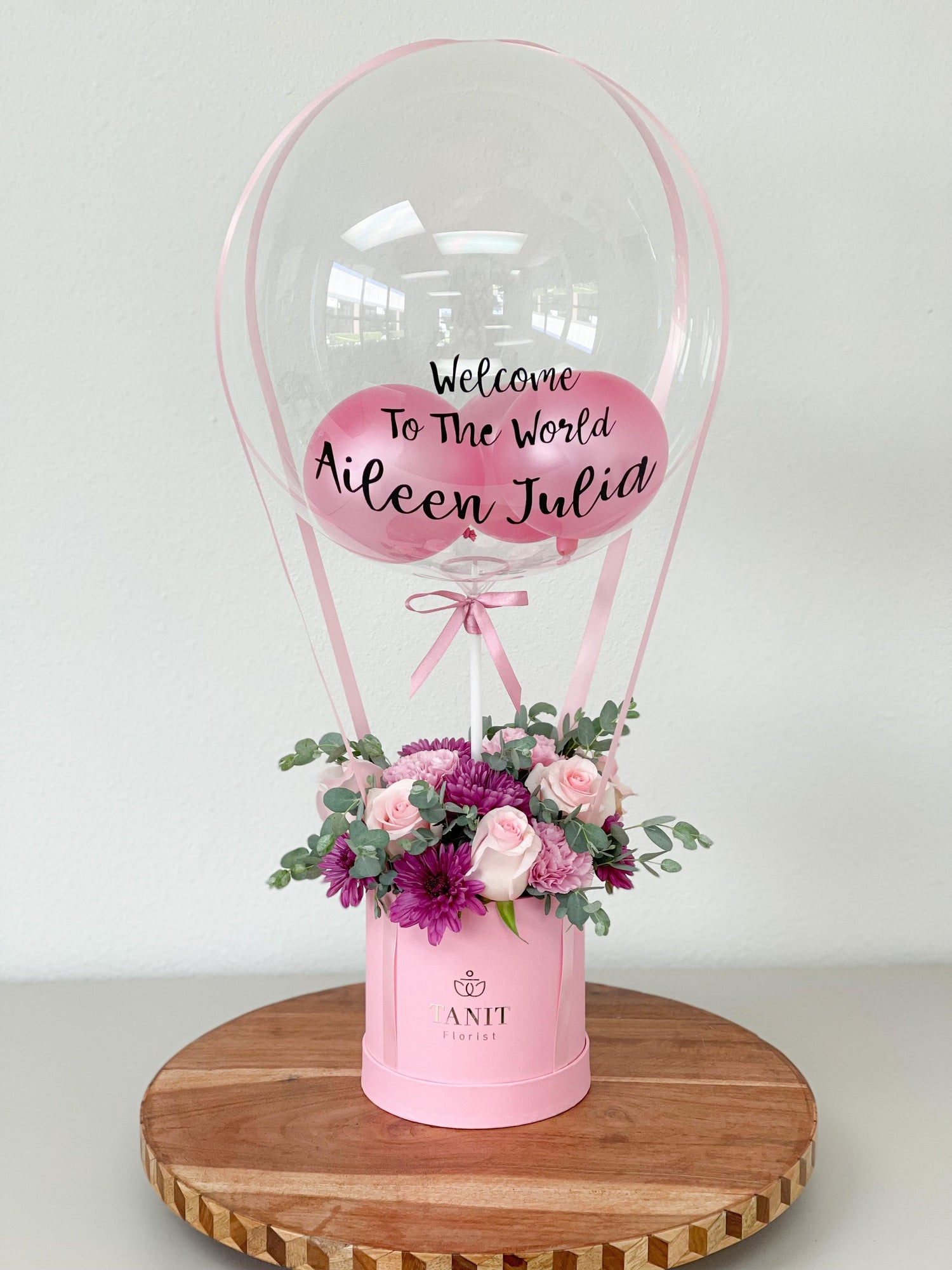 Bubble Bloom Balloons Box | Personalized bubble balloons Tanit Florist