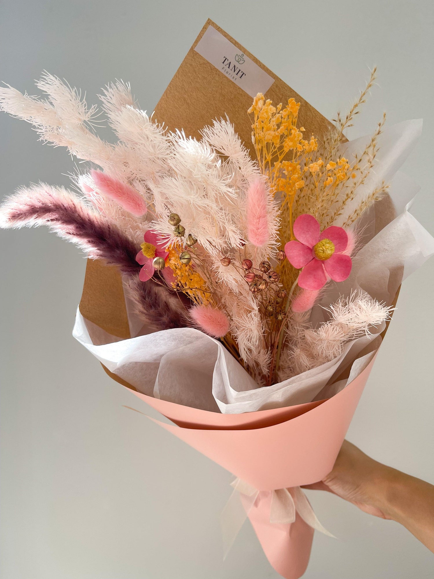 Pinky Dried flower wrap - Natural Flowers Tanit Florist