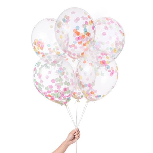 Assorted Pre-Filled Confetti Balloons Knot & Bow